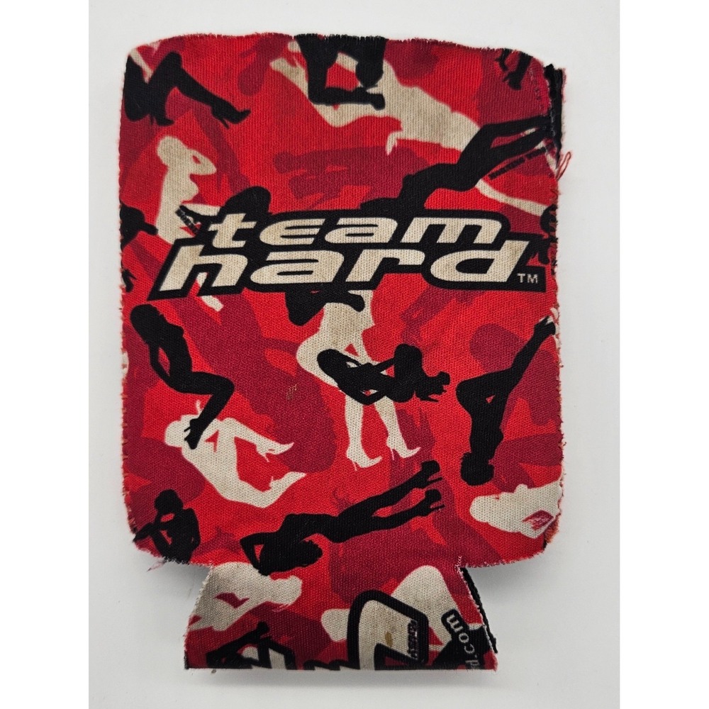 Team Hard Camo Kicker Can Cooler Sleeve Red Black White - UNIQUE CAMO‎ PATTERN!
